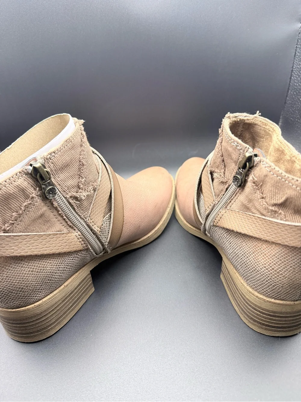 Blowfish - Women's Tan Ankle Booties with Buckle Straps NWOT